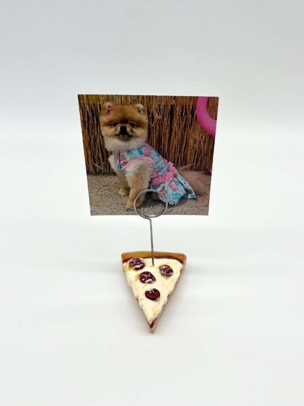Pizza Place Card Holder or Photo Holder – Handmade Mini Pepperoni Slice - Picture 12 of 12